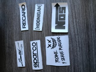 Pack 6 pegatinas vinilo Sparco