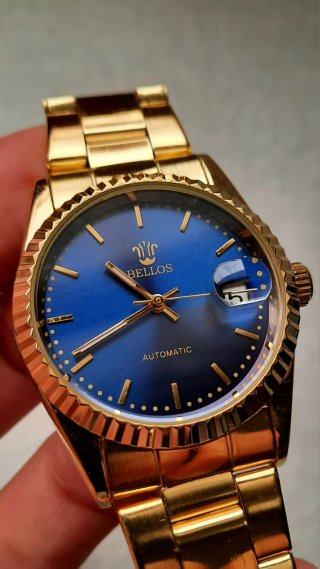 Orologio BELLOS Automatico Uomo Blu Oro