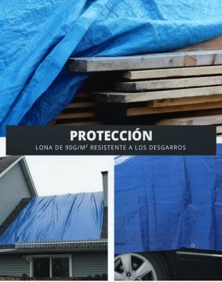Lona protectora impermeable azul  6x4 metros