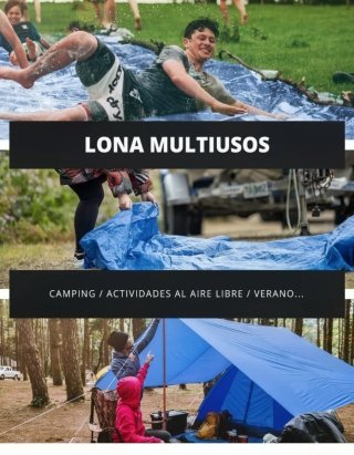 Lona protectora impermeable azul  6x4 metros