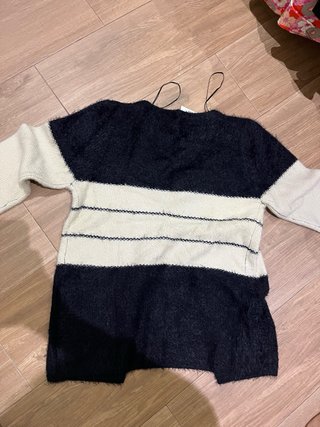Jersey M/L rayas beige y negro