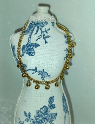 Pulsera acero dorado bolitas 11 cm