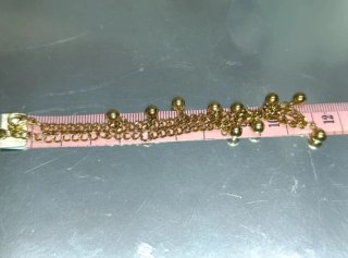 Pulsera acero dorado bolitas 11 cm
