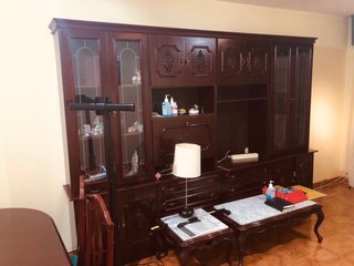 Mesa auxiliar madera y mármol