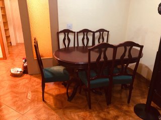 Mesa auxiliar madera y mármol