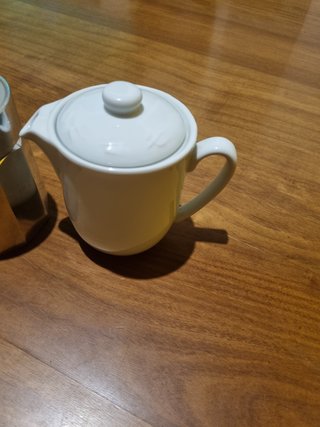 Caffettiera in ceramica e metallo vintage anni '80