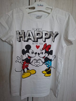T-shirt Disney Mickey e Minnie Happy