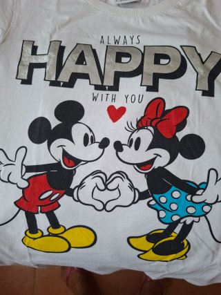 T-shirt Disney Mickey e Minnie Happy