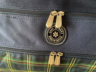 MALETA DE MANO A CUADROS AZUL Y VERDE