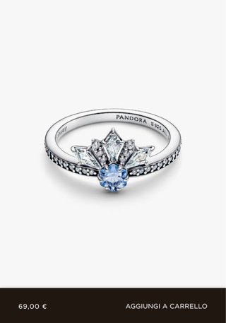 Anello Pandora Disney Frozen Argento Blu