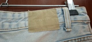 Calças Ganga Pull&Bear Azul Claro Desfiadas