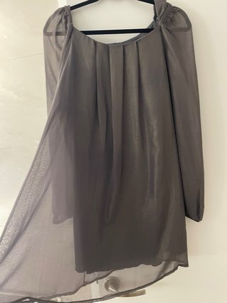Vestido corto bluson gris