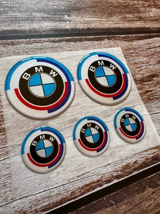 5 EMBLEMAS BMW GEL 3D “50th ANIVERSARIO” MOTO LOGO