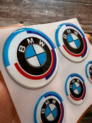 5 EMBLEMAS BMW GEL 3D “50th ANIVERSARIO” MOTO LOGO