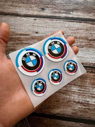 5 EMBLEMAS BMW GEL 3D “50th ANIVERSARIO” MOTO LOGO