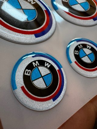 5 EMBLEMAS BMW GEL 3D “50th ANIVERSARIO” MOTO LOGO