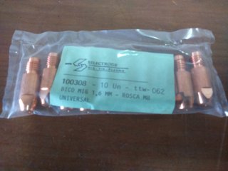 10 Bicos Soldadura p/ Tocha MIG 1,6mm M8 Novos