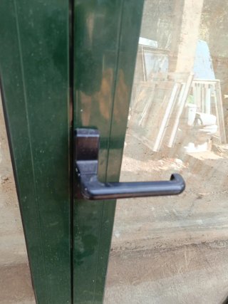 Ventana balconera aluminio verde climalit