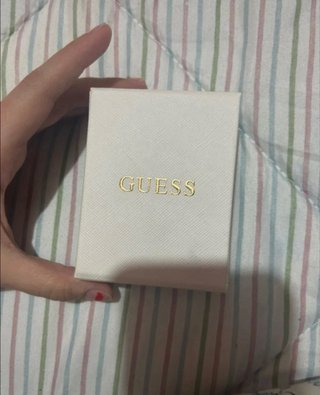 Collar Guess plateado con logo y medallón