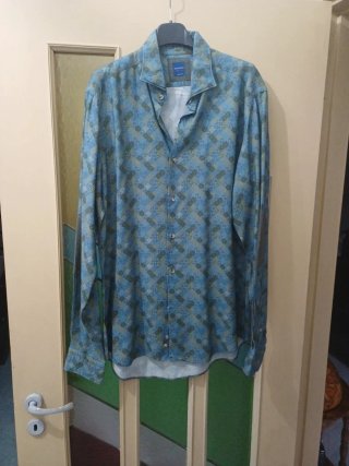 Camicia uomo antonelli stampa blu/beige M