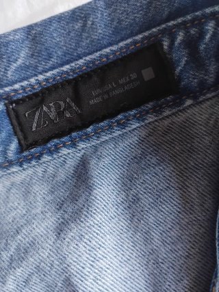 Camiseta corta denim mujer Zara