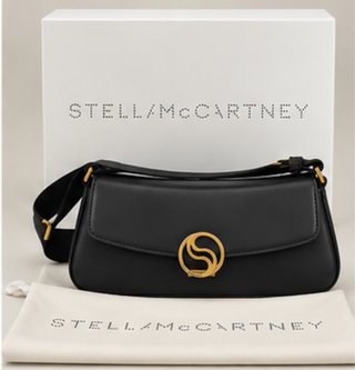 Borsa a spalla Stella McCartney S-Wave Nero Oro