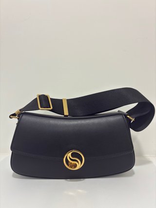 Borsa a spalla Stella McCartney S-Wave Nero Oro