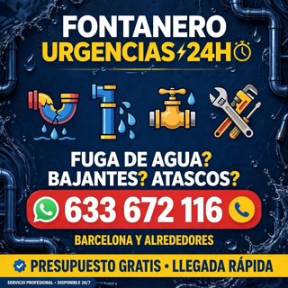 FONTANERO BARCELONA URGENCIAS 24H - FUGA , ATASCO.