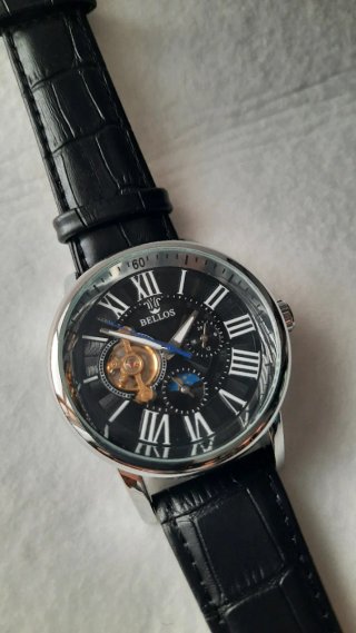 Orologio automatico uomo Bellos nero/argento