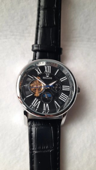 Orologio automatico uomo Bellos nero/argento