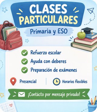 Clases particulares para primaria y ESO.