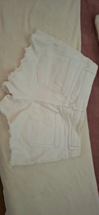 Calções Ganga Off-White Cintura Subida