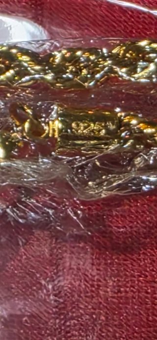 Cadena Cuerda Plata 925 Baño Oro 34g