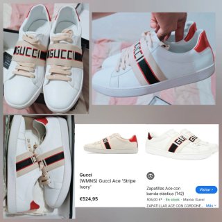 Zapatillas Gucci Ace stripe ivory 42