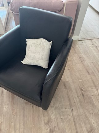 Sillón retro piel sintética negro