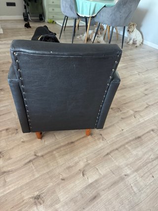 Sillón retro piel sintética negro