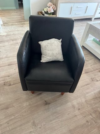 Sillón retro piel sintética negro