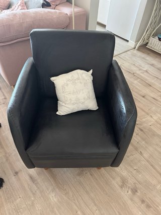 Sillón retro piel sintética negro