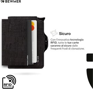 Cartera Minimalista BEWMER RFID Corcho Negro