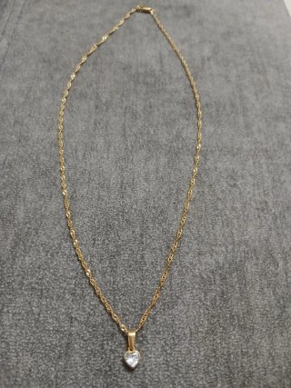 Collar y colgante corazón baño oro