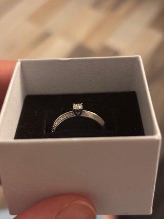 Anillo compromiso oro blanco 18k