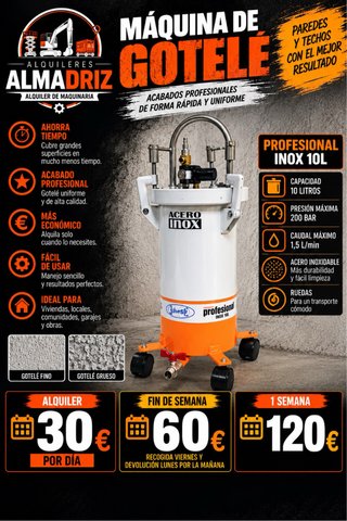 Alquiler Máquina Gotele,gota,calderin 10L