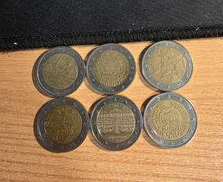 Lote 6 monedas 2 euros conmemorativas