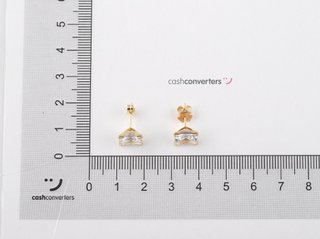 pendientes oro 18k con piedra con circonita