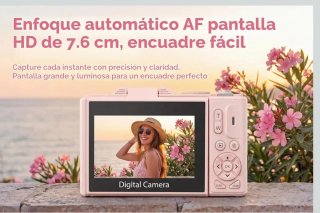 Cámara Digital Csmars 5K Pantalla Abatible