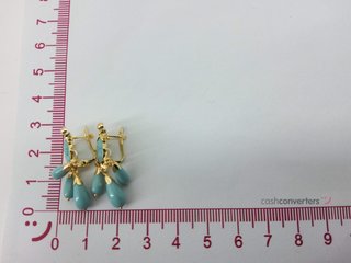 pendientes oro 18k con piedra con turquesa