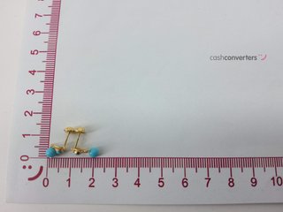 pendientes oro 18k con piedra con turquesa