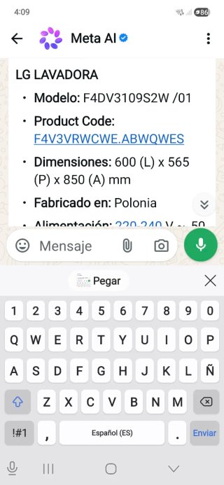 Lavadora Secadora LG 9/6kg 3 años