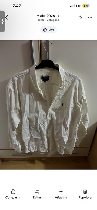 Camisa Polo Ralph Lauren Blanca Talla L