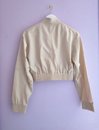 Chaqueta Bomber Mango Talla XS Beige